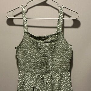 Old Navy Olive Floral Textured Dress